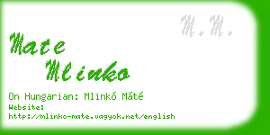 mate mlinko business card
